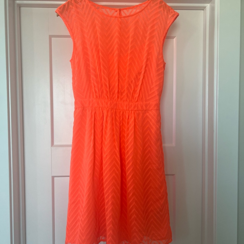 J. CREW chiffon dress in neon orange